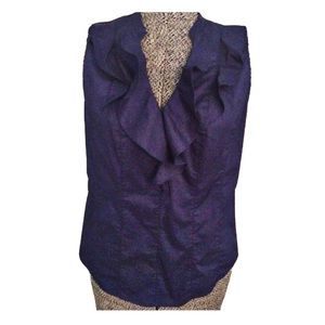 LOFT Sleeveless Ruffle Detail Blouse